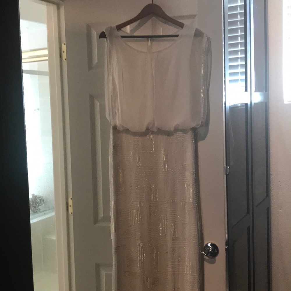 Aidan Mattox white prom gown